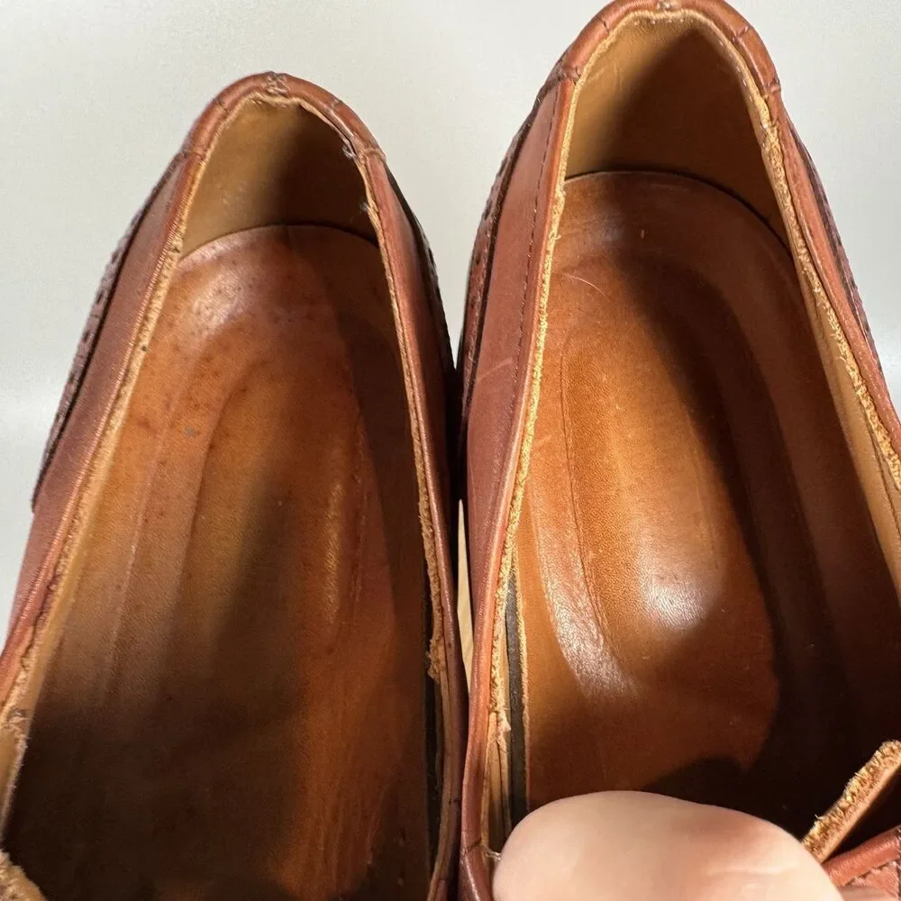 S Allen Edmonds Benton Derby Mens 13 3A Brown Leather‎ Cap Toe Dress Shoes